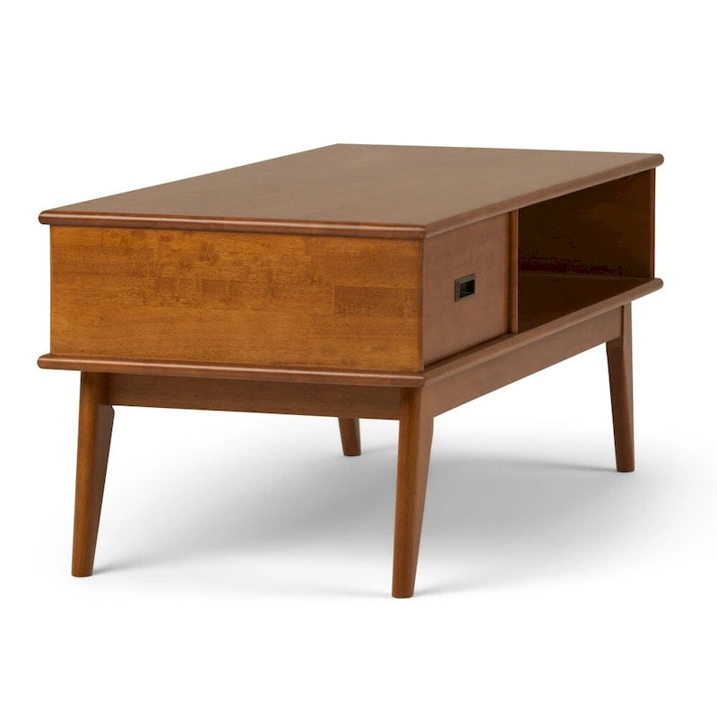Table basse Mid-Century Moderne Auburn Moyen / Teck Brun – 48 larg. x 22 prof. x 20 haut.