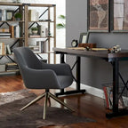 Fauteuil d'appoint pivotant en similicuir, Cognac/Blanc/Gris/Marron/Gris clair, 1 personne