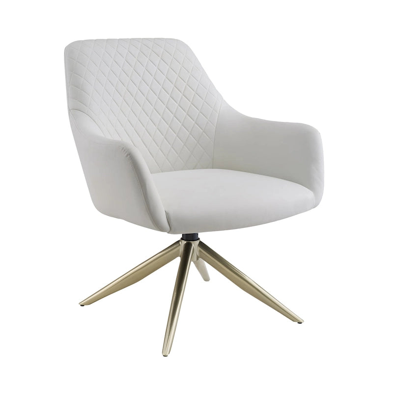 Fauteuil d'appoint pivotant en similicuir, Cognac/Blanc/Gris/Marron/Gris clair, 1 personne