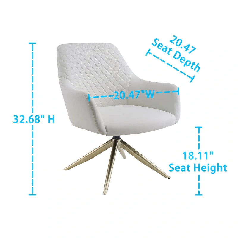 Fauteuil d'appoint pivotant en similicuir, Cognac/Blanc/Gris/Marron/Gris clair, 1 personne