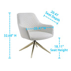 Fauteuil d'appoint pivotant en similicuir, Cognac/Blanc/Gris/Marron/Gris clair, 1 personne
