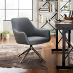 Fauteuil d'appoint pivotant en similicuir, Cognac/Blanc/Gris/Marron/Gris clair, 1 personne