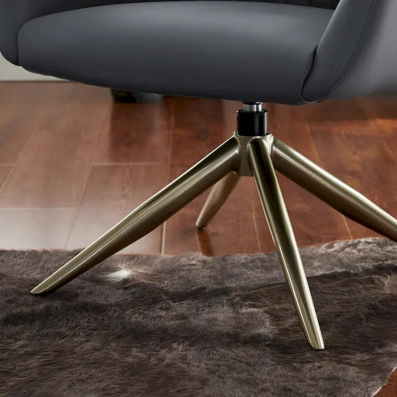 Fauteuil d'appoint pivotant en similicuir, Cognac/Blanc/Gris/Marron/Gris clair, 1 personne
