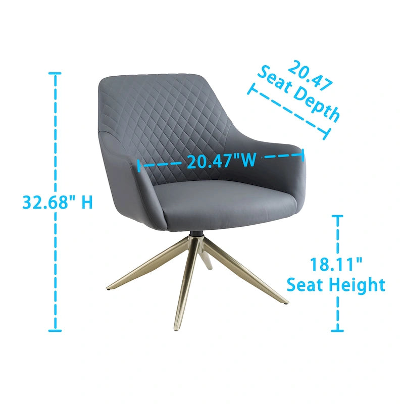Fauteuil d'appoint pivotant en similicuir, Cognac/Blanc/Gris/Marron/Gris clair, 1 personne