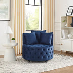 Fauteuil pivotant en velours – capitonné, une place | Kaki / Rose / Beige / Gris / Noir / Vert
