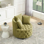 Fauteuil pivotant en velours – capitonné, une place | Kaki / Rose / Beige / Gris / Noir / Vert
