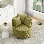 Fauteuil pivotant en velours – capitonné, une place | Kaki / Rose / Beige / Gris / Noir / Vert
