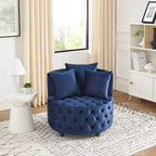 Fauteuil pivotant en velours – capitonné, une place | Kaki / Rose / Beige / Gris / Noir / Vert