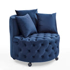 Fauteuil pivotant en velours – capitonné, une place | Kaki / Rose / Beige / Gris / Noir / Vert