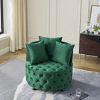 Fauteuil pivotant en velours – capitonné, une place | Kaki / Rose / Beige / Gris / Noir / Vert
