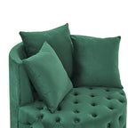 Fauteuil pivotant en velours – capitonné, une place | Kaki / Rose / Beige / Gris / Noir / Vert