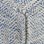 Pouf carré tissé, mélangé multicolore / bleu jean, repose-pieds et siège 1 personne