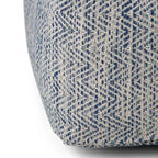 Pouf carré tissé, mélangé multicolore / bleu jean, repose-pieds et siège 1 personne