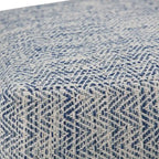 Pouf carré tissé, mélangé multicolore / bleu jean, repose-pieds et siège 1 personne