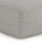 Pouf carré tissé, mélangé multicolore / bleu jean, repose-pieds et siège 1 personne