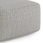 Pouf carré tissé, mélangé multicolore / bleu jean, repose-pieds et siège 1 personne