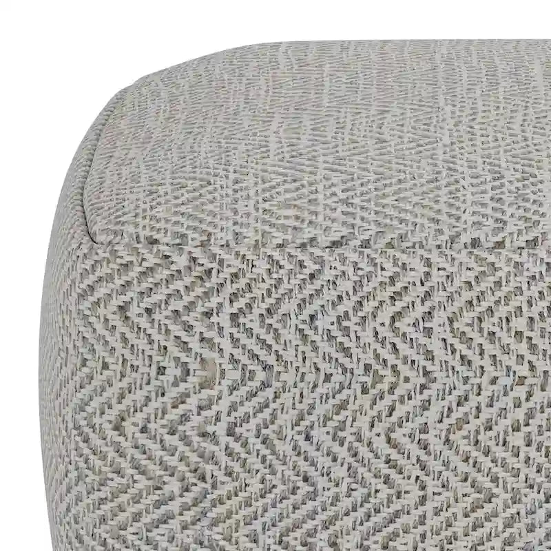 Pouf carré tissé, mélangé multicolore / bleu jean, repose-pieds et siège 1 personne