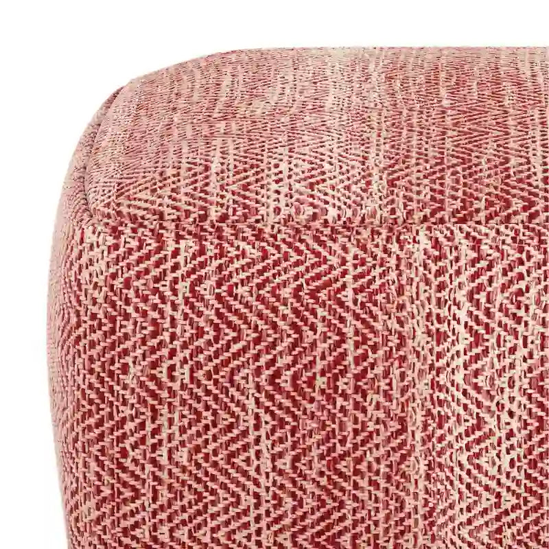 Pouf carré tissé, mélangé multicolore / bleu jean, repose-pieds et siège 1 personne