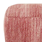 Pouf carré tissé, mélangé multicolore / bleu jean, repose-pieds et siège 1 personne