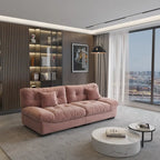 Causeuse 2 places beige / rose / grise avec housse amovible