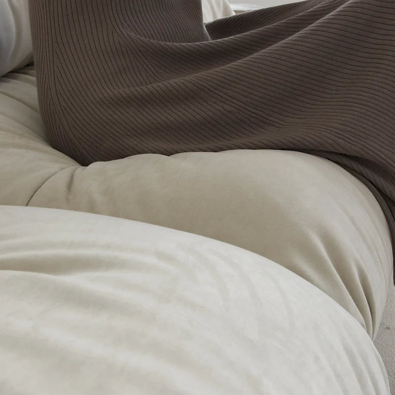 Causeuse 2 places beige / rose / grise avec housse amovible