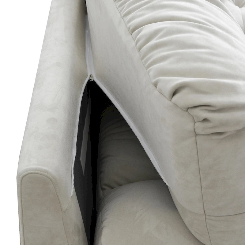 Causeuse 2 places beige / rose / grise avec housse amovible