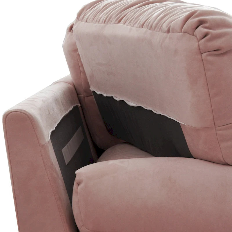 Causeuse 2 places beige / rose / grise avec housse amovible