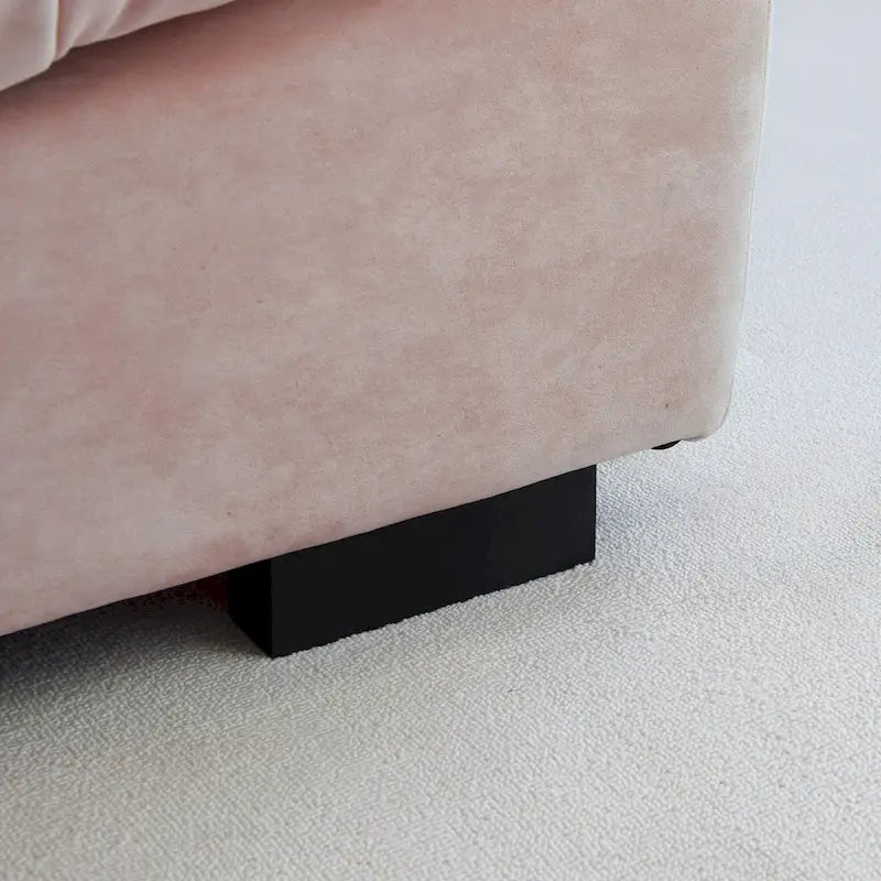 Causeuse 2 places beige / rose / grise avec housse amovible