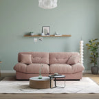 Causeuse 2 places beige / rose / grise avec housse amovible