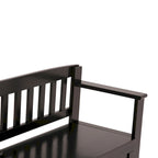 Banc de rangement 2 places en bois massif multicolore avec couvercle à charnière, style contemporain