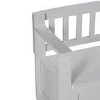 Banc de rangement 2 places en bois massif multicolore avec couvercle à charnière, style contemporain
