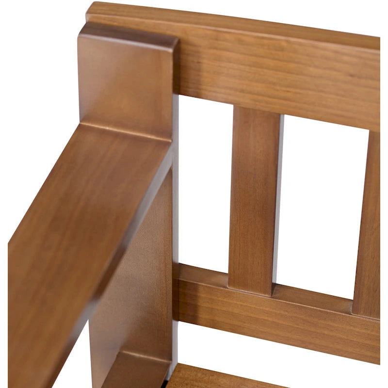 Banc de rangement 2 places en bois massif multicolore avec couvercle à charnière, style contemporain