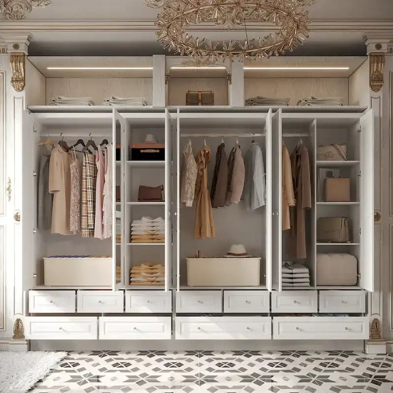 Armoire penderie blanche à portes coulissantes, 1 à 2 personnes