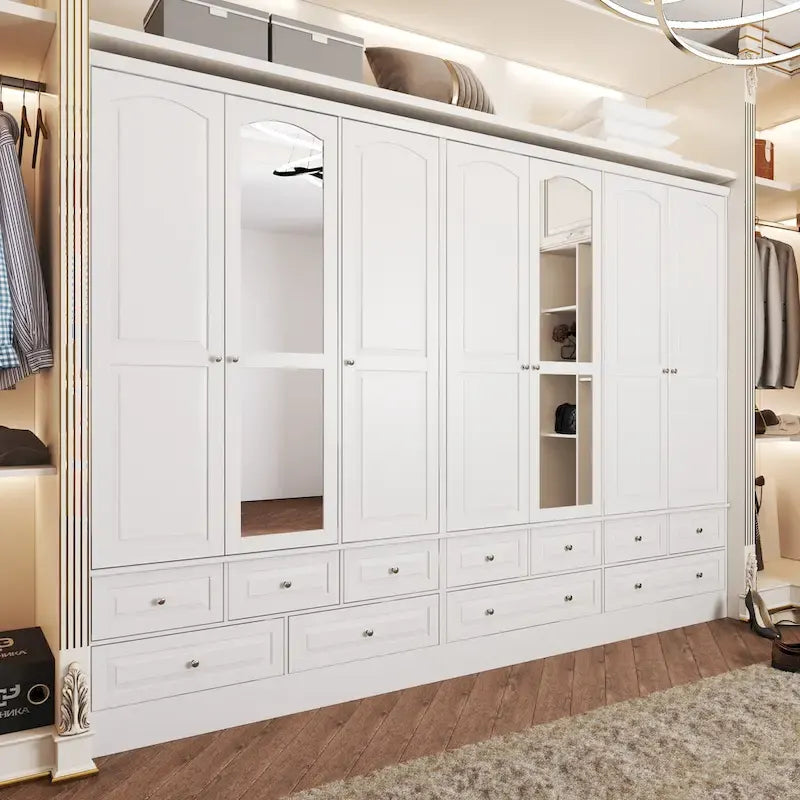 Armoire penderie blanche à portes coulissantes, 1 à 2 personnes