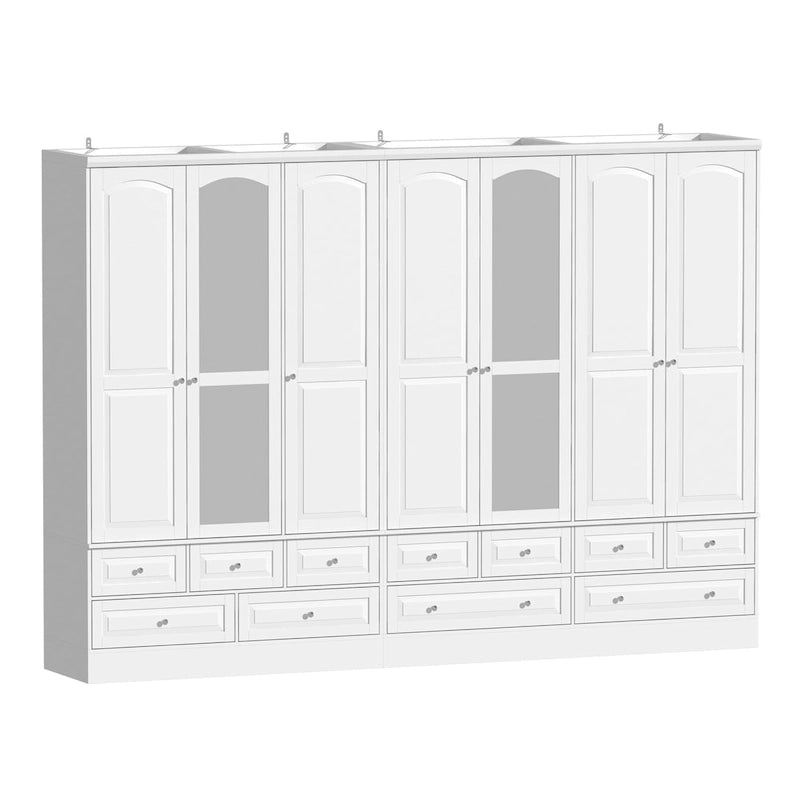 Armoire penderie blanche à portes coulissantes, 1 à 2 personnes