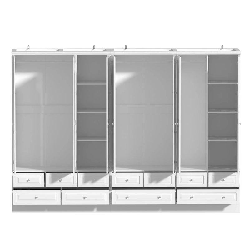 Armoire penderie blanche à portes coulissantes, 1 à 2 personnes