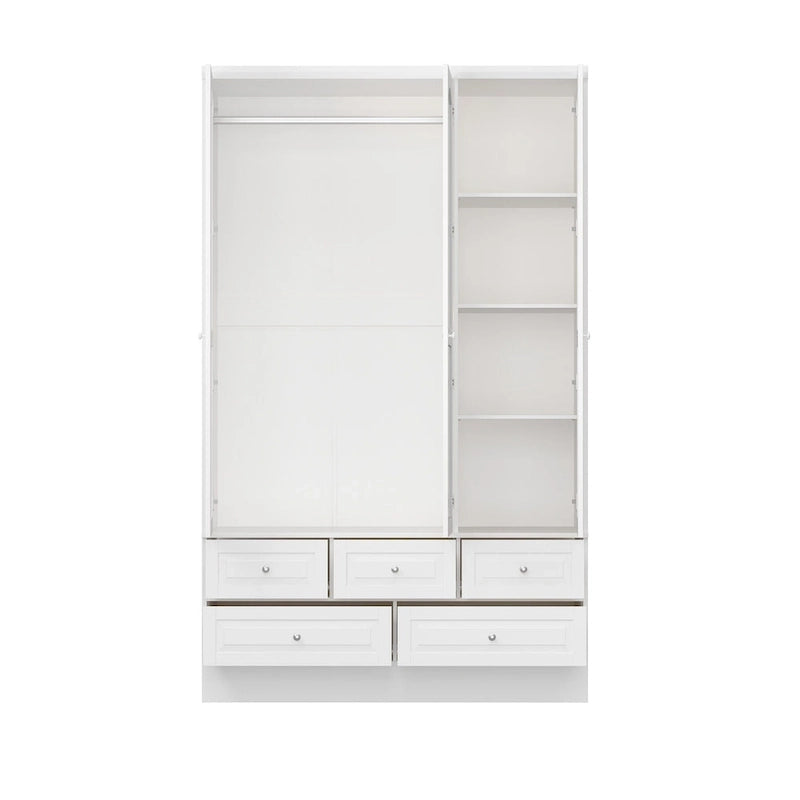 Armoire penderie blanche à portes coulissantes, 1 à 2 personnes