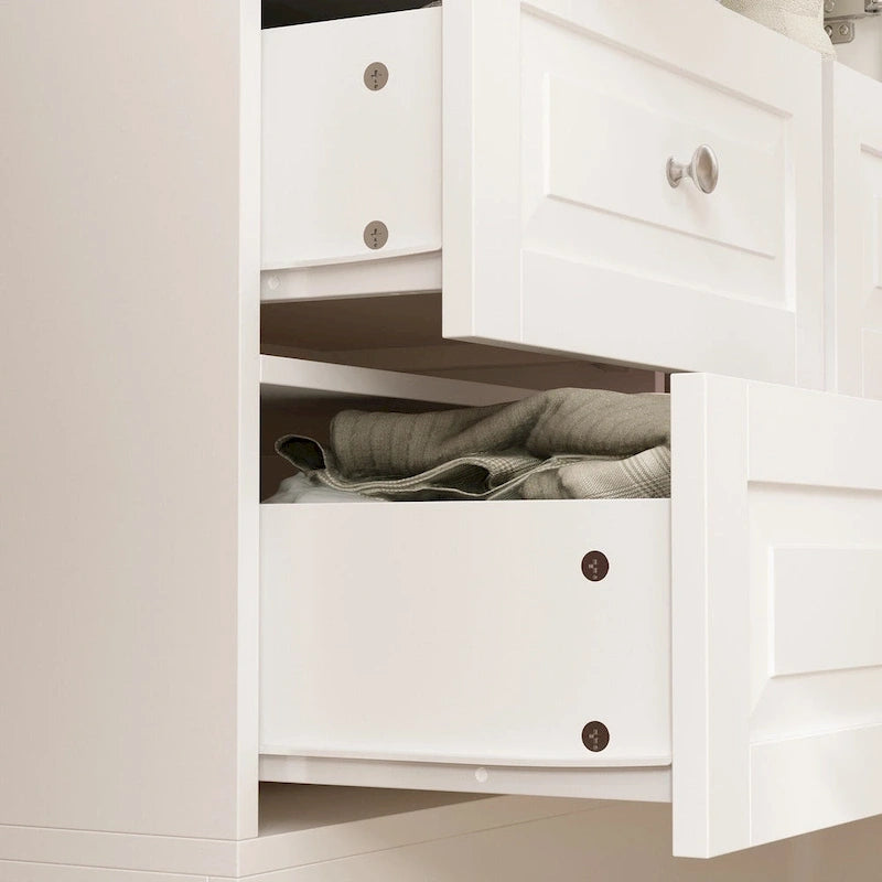 Armoire penderie blanche à portes coulissantes, 1 à 2 personnes