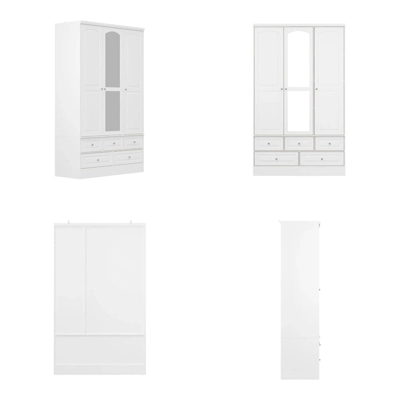 Armoire penderie blanche à portes coulissantes, 1 à 2 personnes