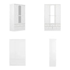 Armoire penderie blanche à portes coulissantes, 1 à 2 personnes