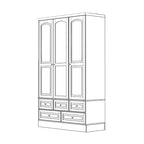 Armoire penderie blanche à portes coulissantes, 1 à 2 personnes
