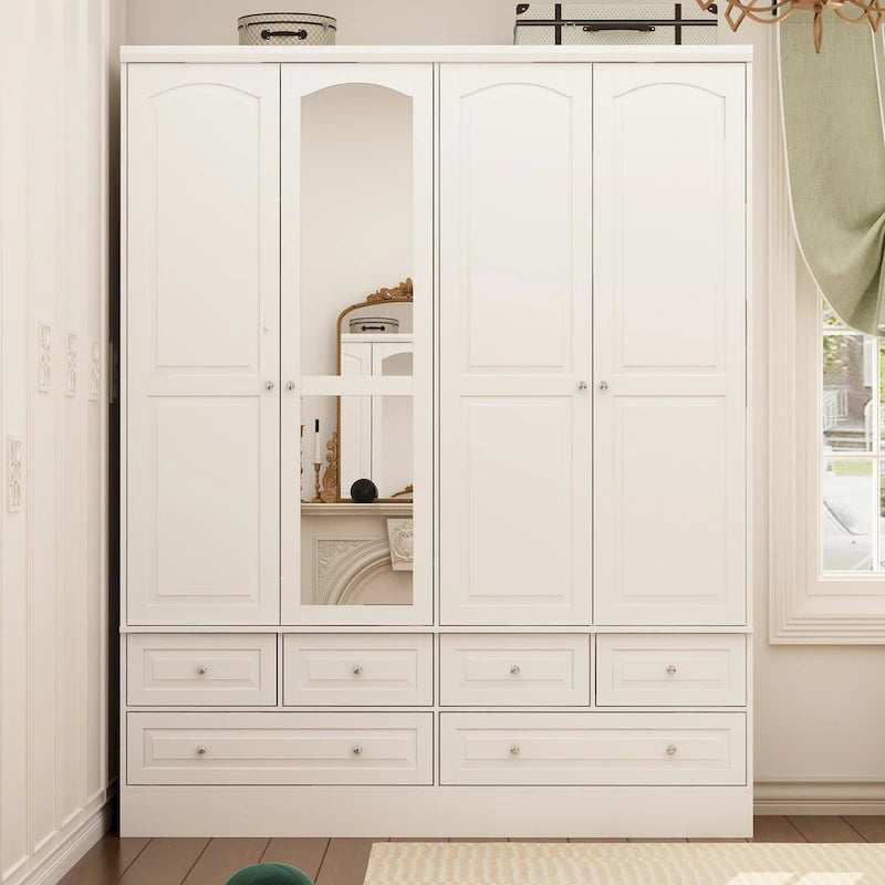 Armoire penderie blanche à portes coulissantes, 1 à 2 personnes