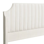Lit King size en velours et polyester capitonné Cloud White / Silver Grey, 2 personnes