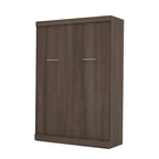Lit escamotable double avec armoire de rangement, Blanc / Antigua / Gris écorce / Gris écorce et blanc — 2 personnes