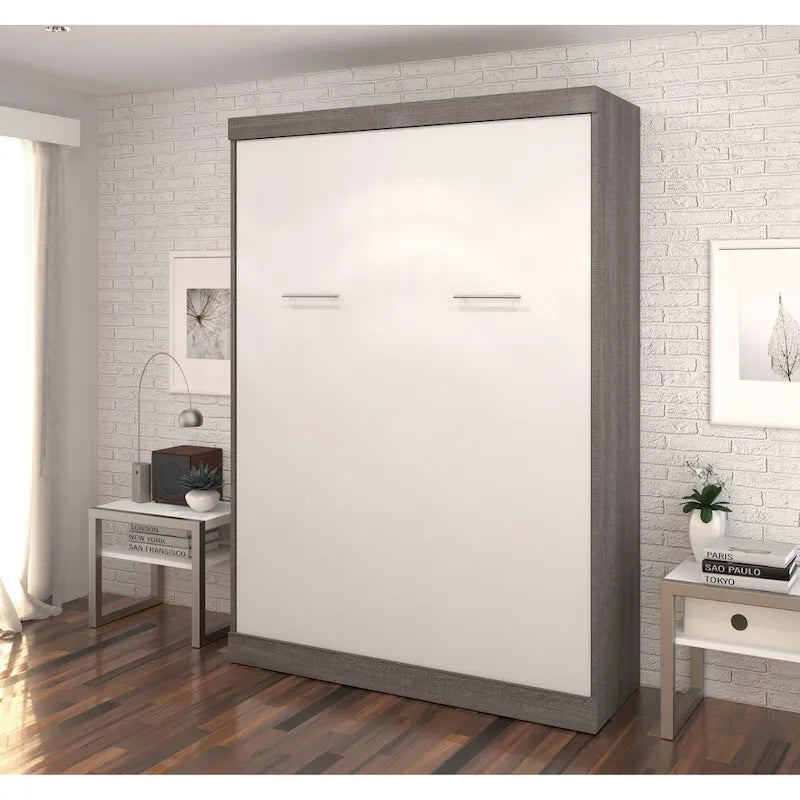 Bestar Nebula Full Murphy Bed with Storage, Wall Bed for Guest Room