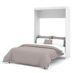 Lit escamotable double avec armoire de rangement, Blanc / Antigua / Gris écorce / Gris écorce et blanc — 2 personnes
