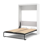 Lit escamotable double avec armoire de rangement, Blanc / Antigua / Gris écorce / Gris écorce et blanc — 2 personnes