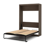 Lit escamotable double avec armoire de rangement, Blanc / Antigua / Gris écorce / Gris écorce et blanc — 2 personnes
