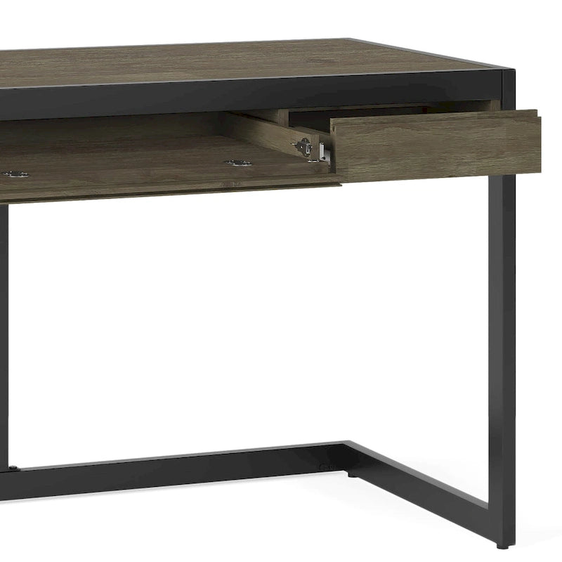 Bureau industriel individuel – Bois d'acacia et cadre en métal, plusieurs coloris
