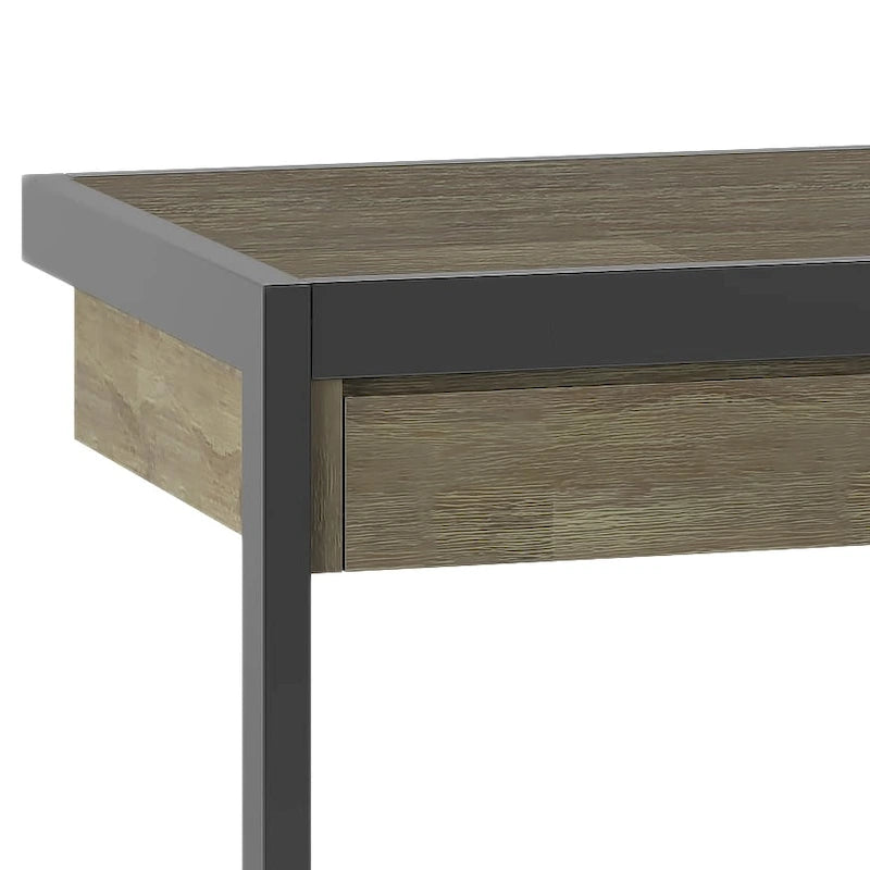 Bureau industriel individuel – Bois d'acacia et cadre en métal, plusieurs coloris